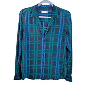 NWOT Silk Equipment blouse, plaid